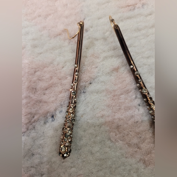 Alexis Bittar rose gold crystal stick earrings - Picture 2 of 4